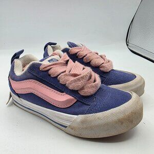 Vans Knu Skool Girls Size 10.5 Blue Pink Sneaker Shoes Casual Walking School